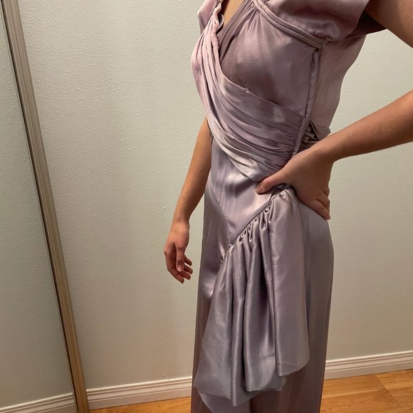 Pure Satin 1950's Evening Gown - Picture 4 of 8